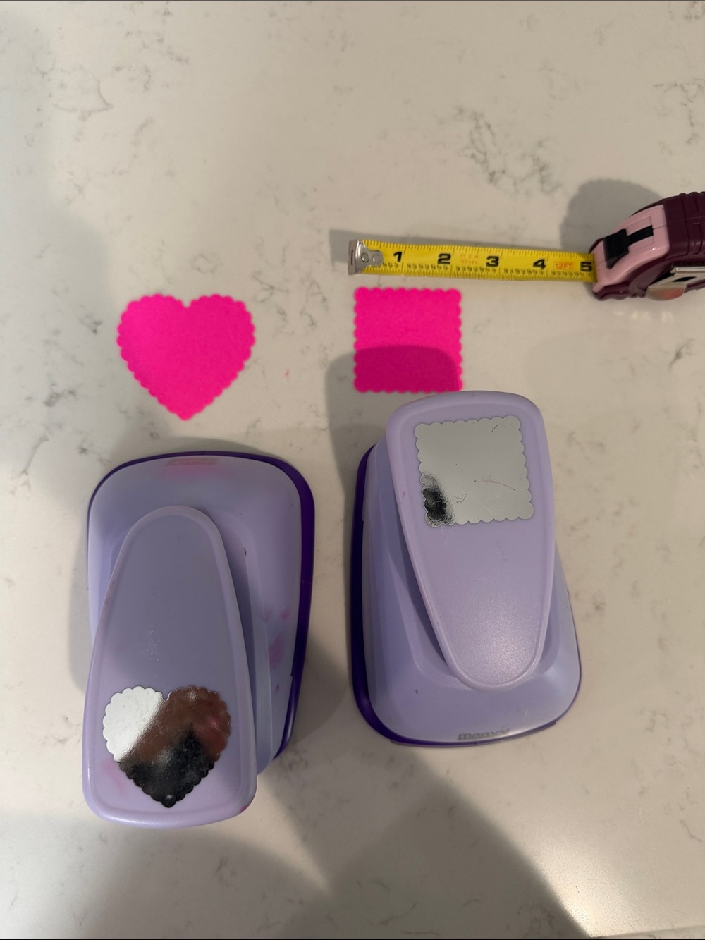 Purple Craft Paper Punch Duo with Scallop Shapes